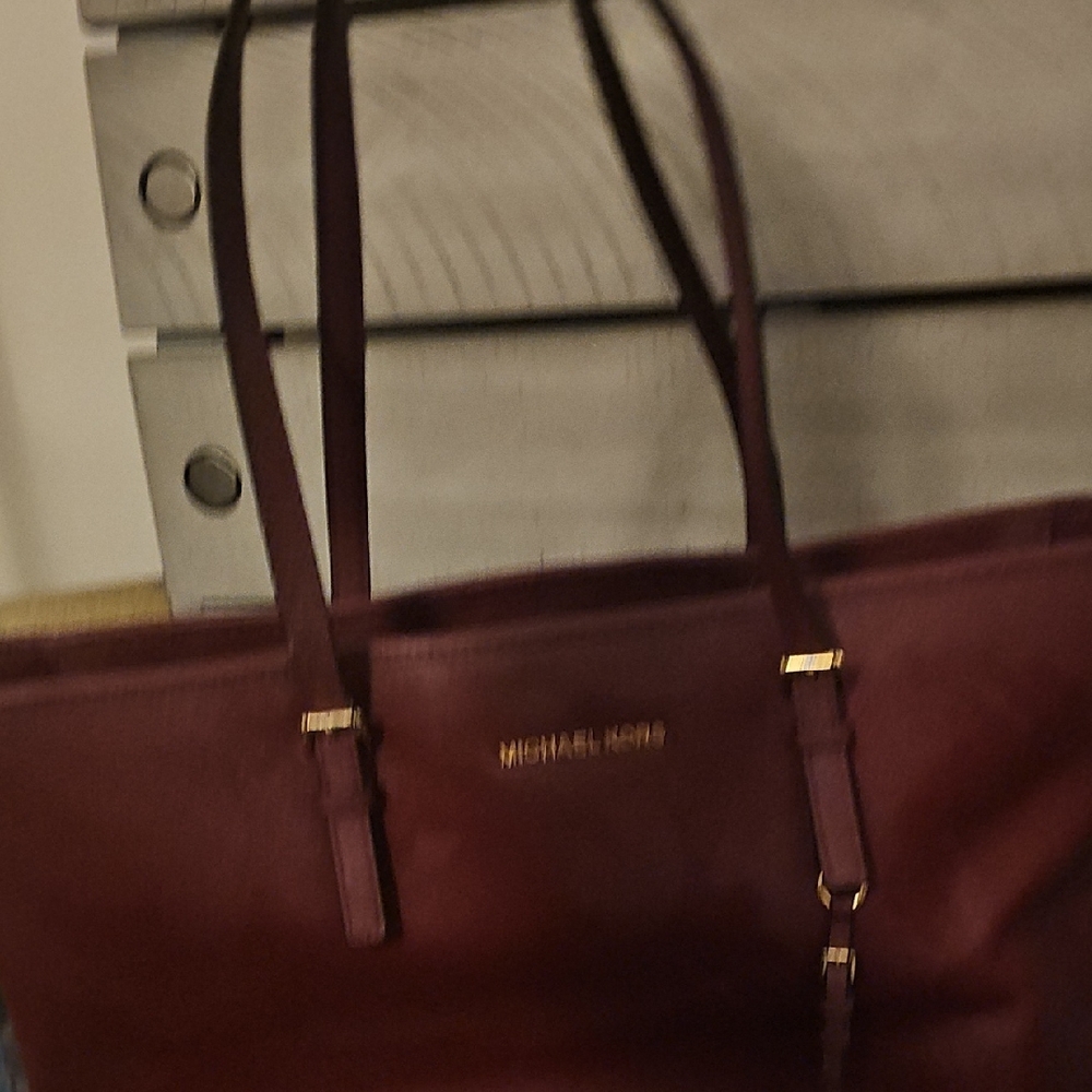 Michael Kors Deep Red Tote Bag - Picture 5 of 9